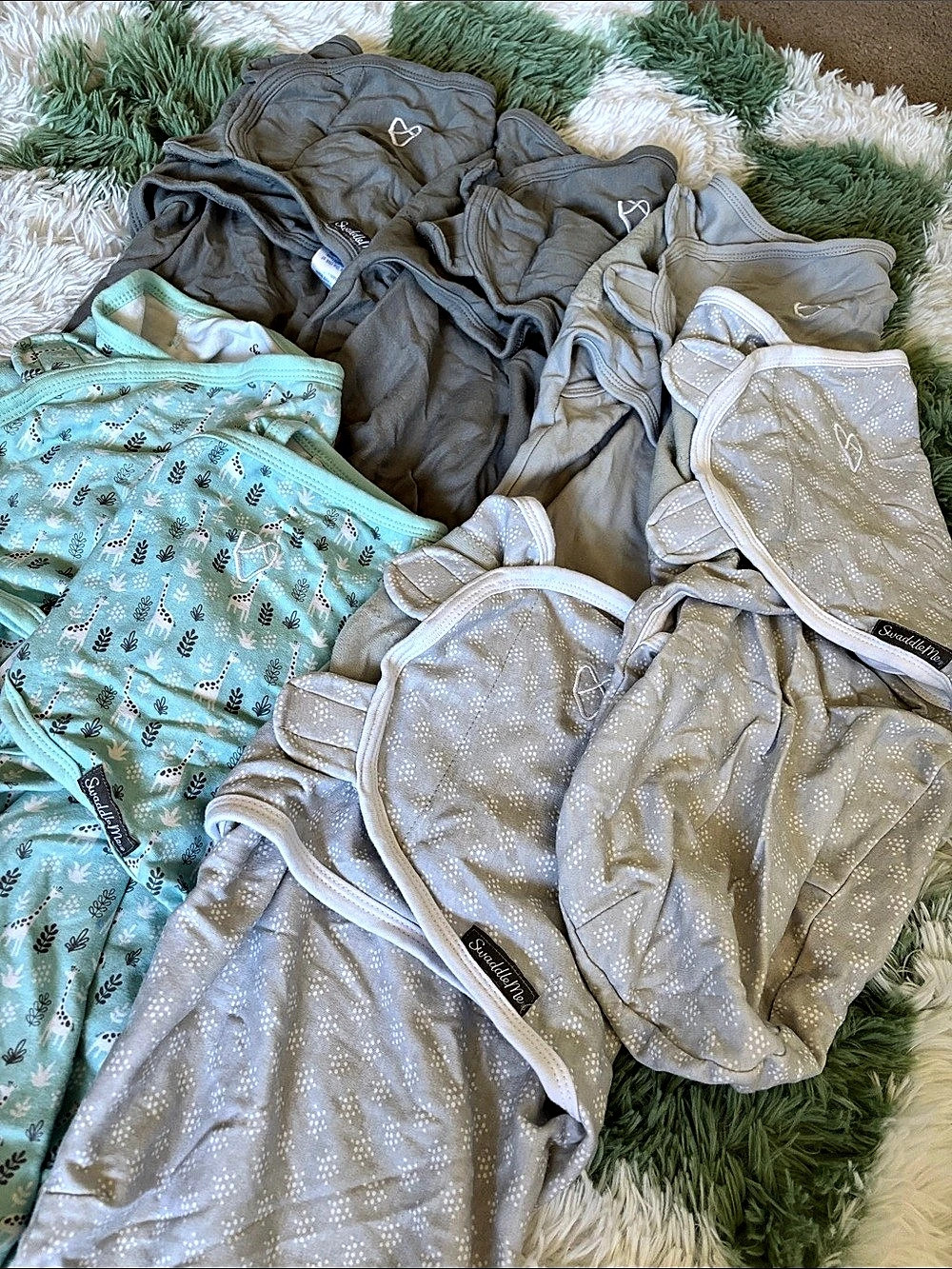 SwaddleMe Baby Bodysuit Bundle in Gray & Blue